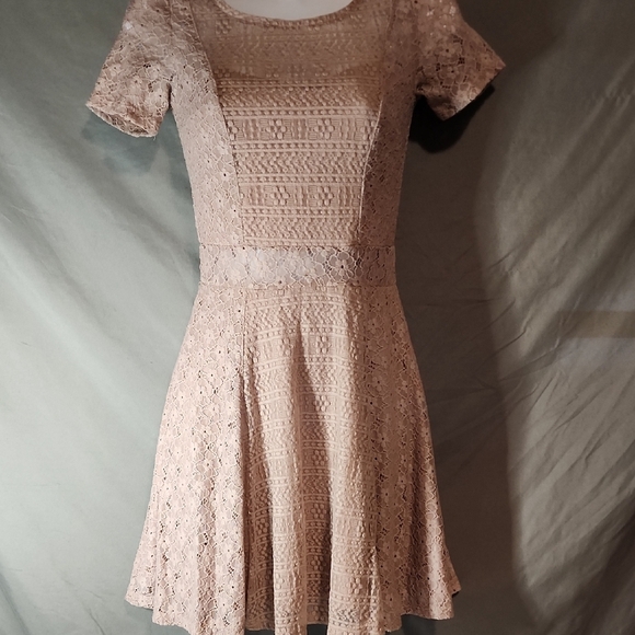 H&M Pink Fit and Flare Mini Dress In Size 0 - Picture 1 of 10